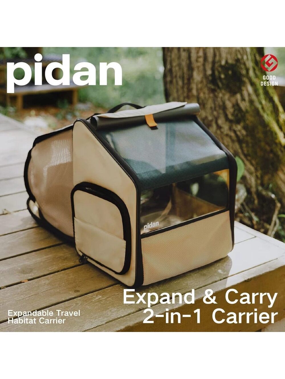 Pidan Expandable Cat Backpack Cat Carrier Large Pet Litter Box Included